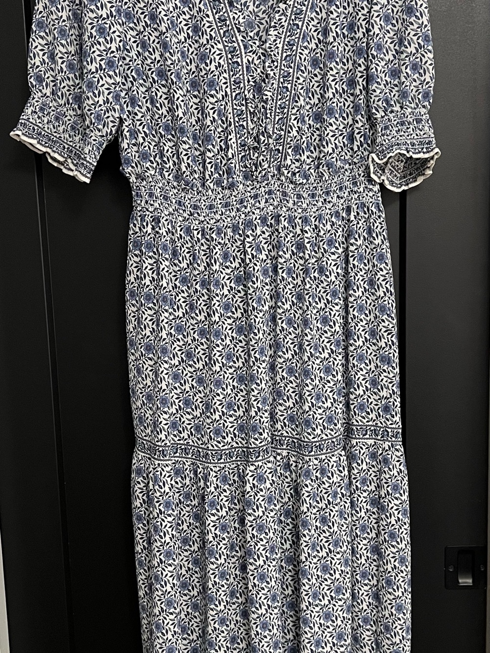 Max Studio Blue and White Floral Maxi Dress